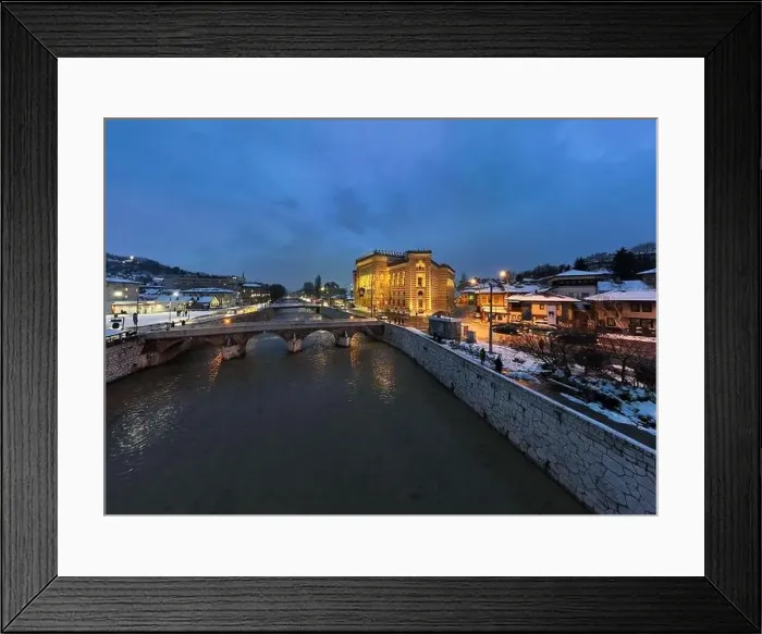 Framed Print : Sarajevo city hall or national library in town center aerialhyper lapse or time lapse Framed Print : Sarajevo city hall or national library in town center aerialhyper lapse or time lapse