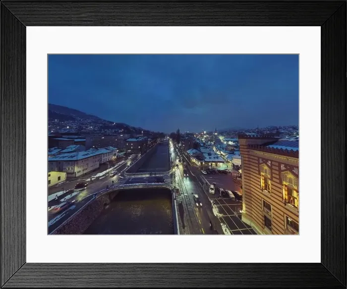 Framed Print : Sarajevo city hall or national library in town center aerialhyper lapse or time lapse Framed Print : Sarajevo city hall or national library in town center aerialhyper lapse or time lapse