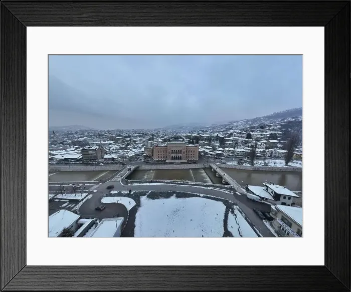 Framed Print : Sarajevo city hall or national library in town center aerialhyper lapse or time lapse Framed Print : Sarajevo city hall or national library in town center aerialhyper lapse or time lapse