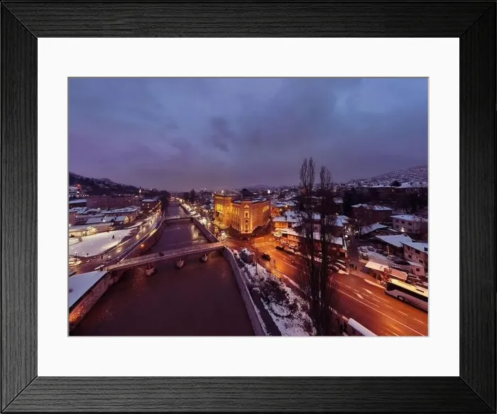 Framed Print : Sarajevo city hall or national library in town center aerialhyper lapse or time lapse Framed Print : Sarajevo city hall or national library in town center aerialhyper lapse or time lapse