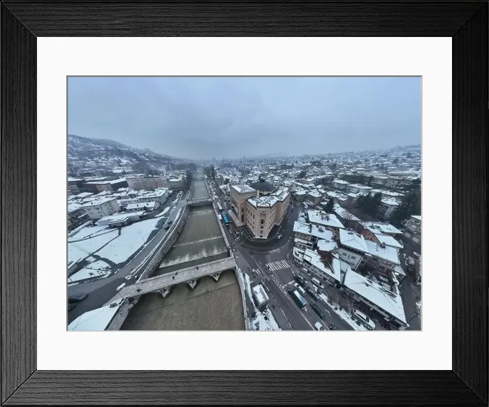 Framed Print : Sarajevo city hall or national library in town center aerialhyper lapse or time lapse Framed Print : Sarajevo city hall or national library in town center aerialhyper lapse or time lapse