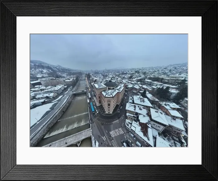 Framed Print : Sarajevo city hall or national library in town center aerialhyper lapse or time lapse Framed Print : Sarajevo city hall or national library in town center aerialhyper lapse or time lapse
