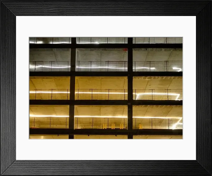 Framed Print : Construction Site by Night with Neon Lights Framed Print : Construction Site by Night with Neon Lights