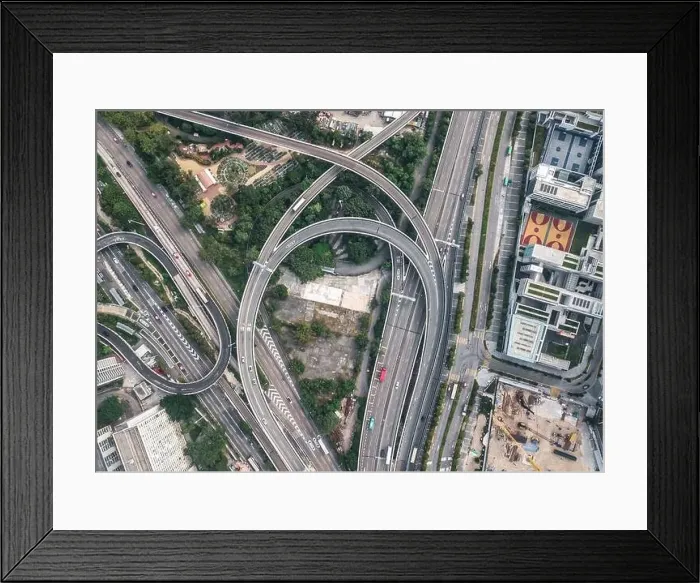 Framed Print : Aerial Drone Photo of Road Framed Print : Aerial Drone Photo of Road