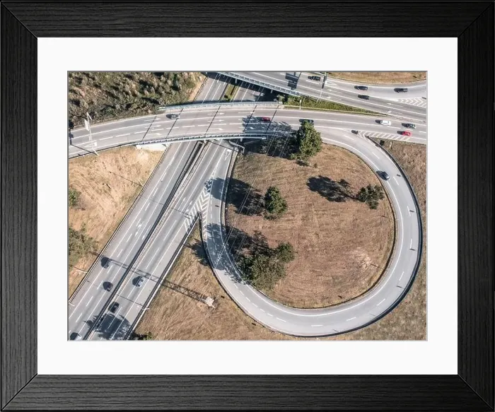 Framed Print : Aerial Drone Photo of Road Framed Print : Aerial Drone Photo of Road