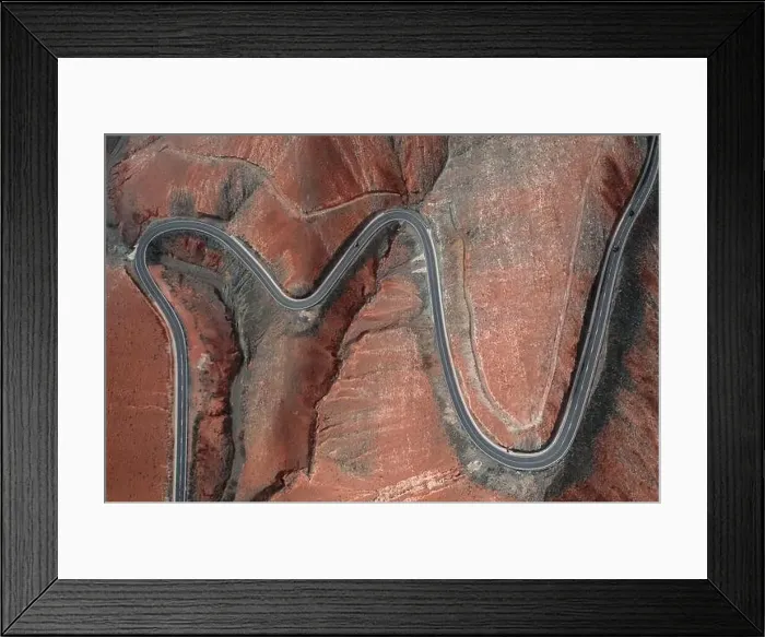 Framed Print : Aerial Drone Photo of Road Framed Print : Aerial Drone Photo of Road