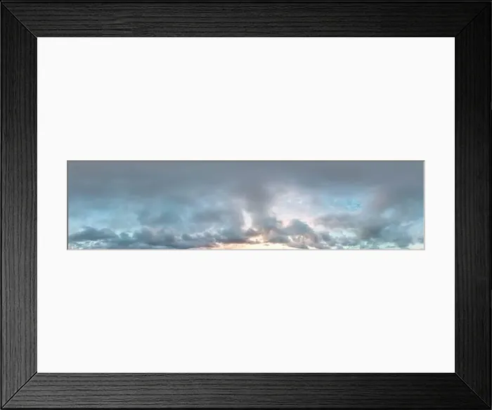 Framed Print : Dark blue sunset sky panorama with pink Cumulus clouds Framed Print : Dark blue sunset sky panorama with pink Cumulus clouds