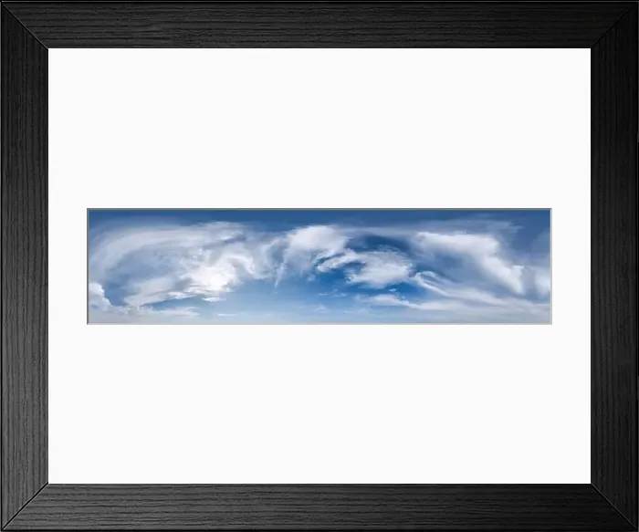 Framed Print : blue sky with clouds as seamless hdri 360 panorama with zenith in spherical equirectangular projection format use for Framed Print : blue sky with clouds as seamless hdri 360 panorama with zenith in spherical equirectangular projection format use for