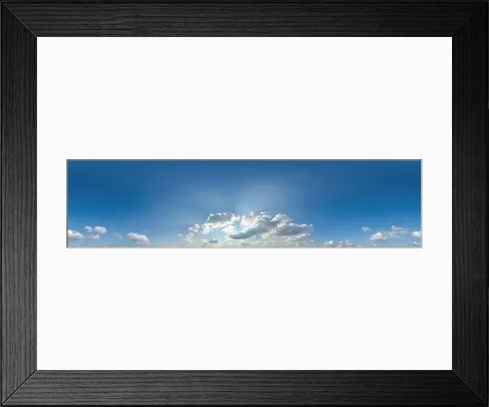 Framed Print : blue sky with clouds as seamless hdri 360 panorama with zenith in spherical equirectangular projection format use for Framed Print : blue sky with clouds as seamless hdri 360 panorama with zenith in spherical equirectangular projection format use for