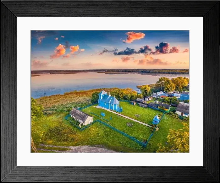 Framed Print : Astonishing summer view from flying drone of Svyato-Symeonivsʹka church Framed Print : Astonishing summer view from flying drone of Svyato-Symeonivsʹka church