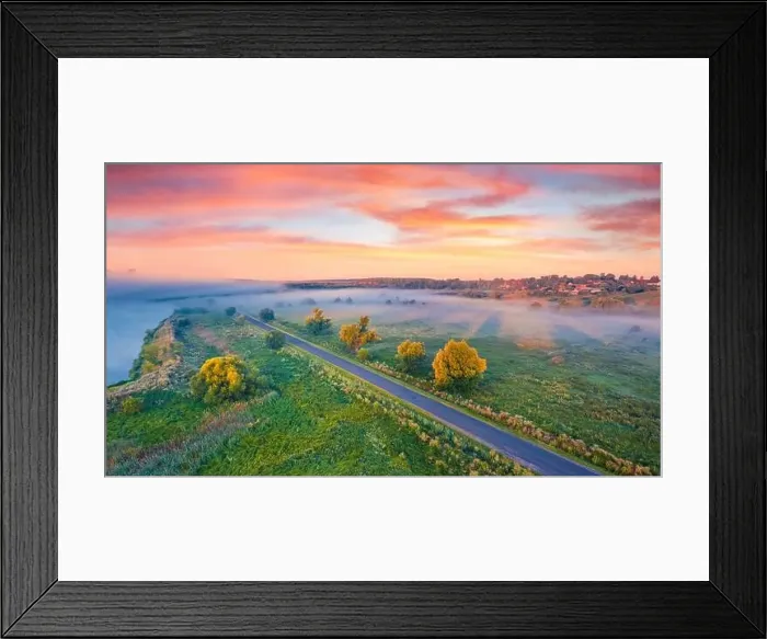 Framed Print : Colorful summer sunrise in Ukrainian countryside Framed Print : Colorful summer sunrise in Ukrainian countryside