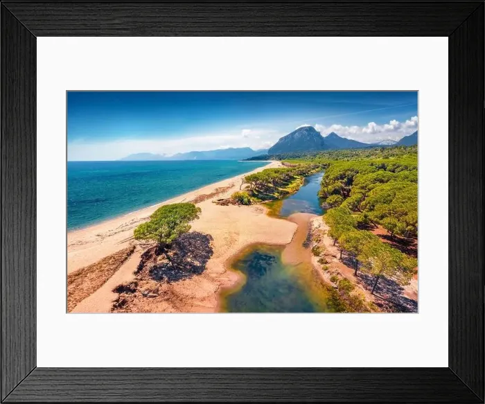 Framed Print : Aerial landscape photography. Sunny morning view from flying drone of Osala Beach Framed Print : Aerial landscape photography. Sunny morning view from flying drone of Osala Beach