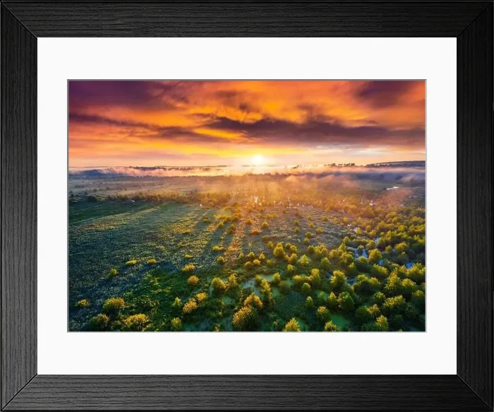 Framed Print : Dramatic summer view of flooded valley Framed Print : Dramatic summer view of flooded valley