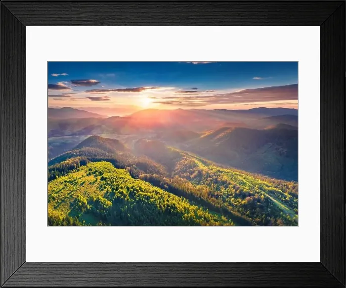 Framed Print : Beautiful summer scenery. Superb summer view from flying drone of Carpathian mountains Framed Print : Beautiful summer scenery. Superb summer view from flying drone of Carpathian mountains