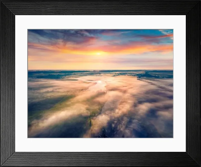 Framed Print : Flying above the clouds on drone Framed Print : Flying above the clouds on drone