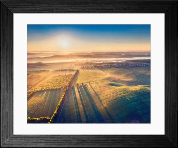 Framed Print : Aerial landscape photography. Spectacular summer view from flying drone of Ukrainian countryside Framed Print : Aerial landscape photography. Spectacular summer view from flying drone of Ukrainian countryside