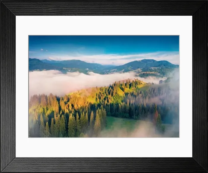 Framed Print : Aerial landscape photography. Fabulous summer view of Stebnyi village Framed Print : Aerial landscape photography. Fabulous summer view of Stebnyi village