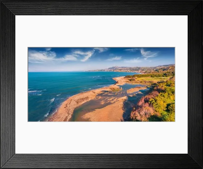 Framed Print : Aerial landscape photography. Stunning spring view of Sciacca town Framed Print : Aerial landscape photography. Stunning spring view of Sciacca town