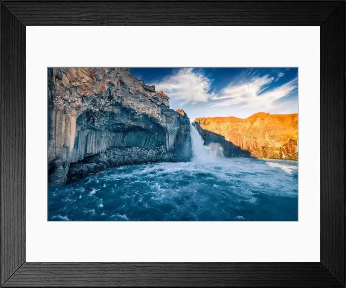 Framed Print : Captivating summer view of Aldeyjarfoss Framed Print : Captivating summer view of Aldeyjarfoss