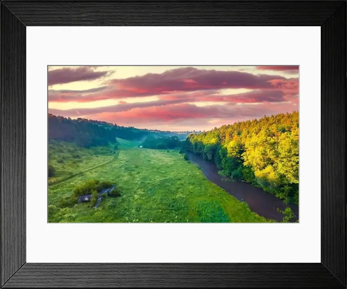 Framed Print : Beautiful summer scenery. Picturesque morning view of Strypa river Framed Print : Beautiful summer scenery. Picturesque morning view of Strypa river