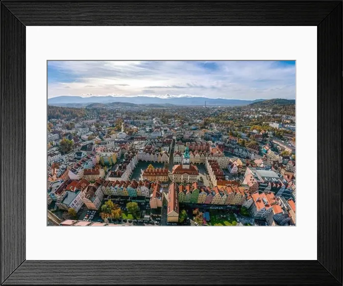 Framed Print : Jelenia Gora city center aerial view Framed Print : Jelenia Gora city center aerial view