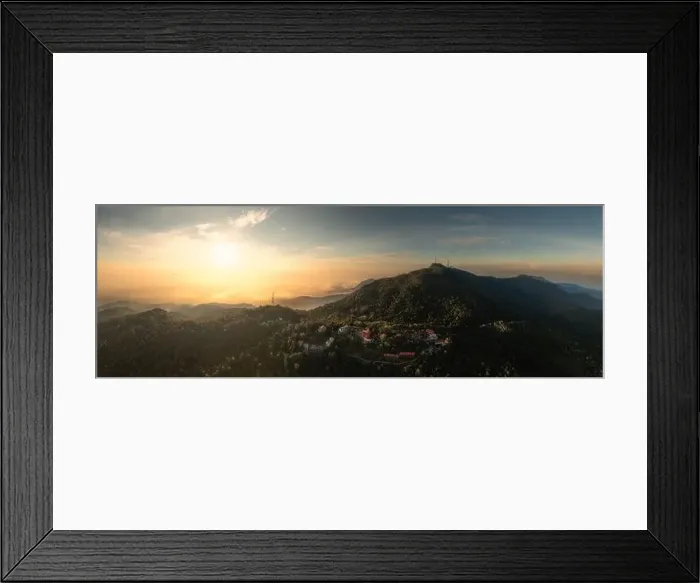 Framed Print : Aerial view of a beautiful sunrise at Jerai Mountain or Gunung Jerai, Kedah, MALAYSIA Framed Print : Aerial view of a beautiful sunrise at Jerai Mountain or Gunung Jerai, Kedah, MALAYSIA