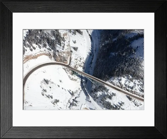 Framed Print : Aerial view of US Highway 24 bridge near Red Cliff, Colorado, USA during sunny winter afternoon Framed Print : Aerial view of US Highway 24 bridge near Red Cliff, Colorado, USA during sunny winter afternoon