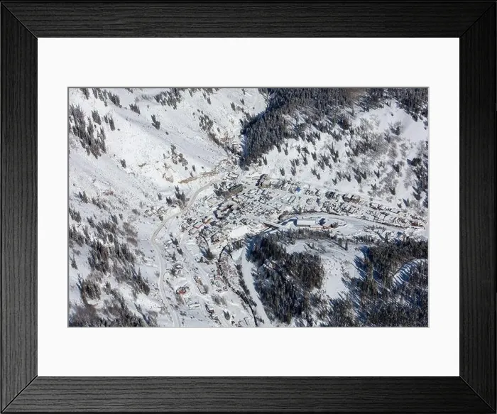 Framed Print : Aerial view of Red Cliff, Colorado on a sunny Winter afternoon