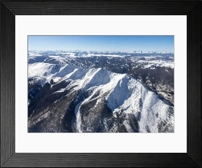 Framed Print : Aerial view of snow covered Ten Mile Peak near Frisco, Colorado during Winter Framed Print : Aerial view of snow covered Ten Mile Peak near Frisco, Colorado during Winter