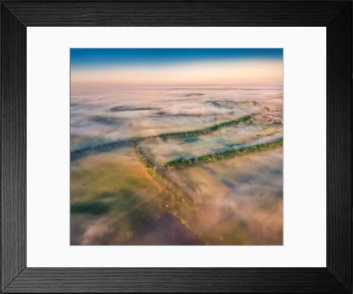 Framed Print : Incredible summer view from flying drone of Ukrainian countryside with field of wheat Framed Print : Incredible summer view from flying drone of Ukrainian countryside with field of wheat