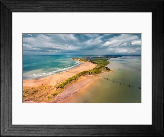 Framed Print : Dramatic spring view from flying drone of Zvernec Beach Framed Print : Dramatic spring view from flying drone of Zvernec Beach