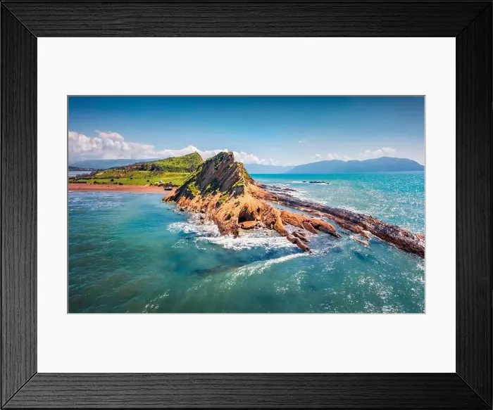 Framed Print : Splendid spring view from flying drone of Dalan and Voge hiking area Framed Print : Splendid spring view from flying drone of Dalan and Voge hiking area