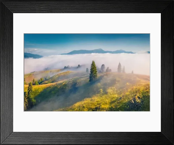 Framed Print : Spectacular morning scene of Stebnyi village Framed Print : Spectacular morning scene of Stebnyi village