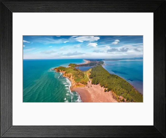 Framed Print : Aerial landscape photography. Breathtaking spring view from flying drone of Zvernec Beach Framed Print : Aerial landscape photography. Breathtaking spring view from flying drone of Zvernec Beach