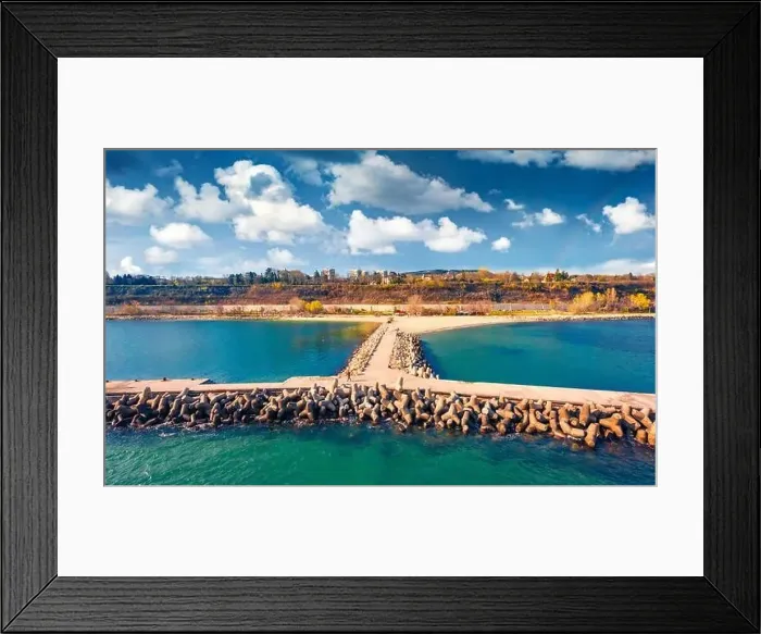 Framed Print : Bright morning view of Varna port Framed Print : Bright morning view of Varna port