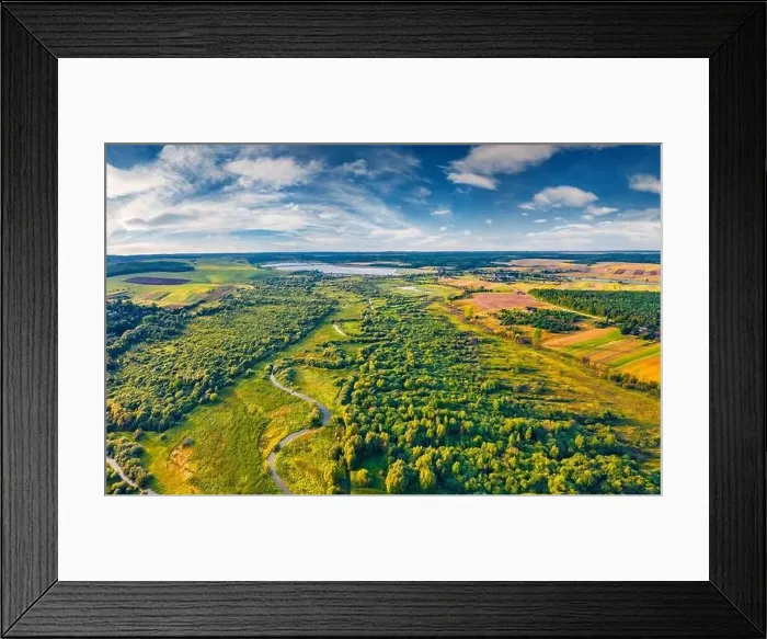 Framed Print : Aerial green view of Seret river Framed Print : Aerial green view of Seret river