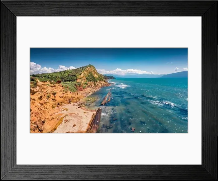 Framed Print : Astonishing spring view from flying drone of Dalan and Voge hiking area Framed Print : Astonishing spring view from flying drone of Dalan and Voge hiking area