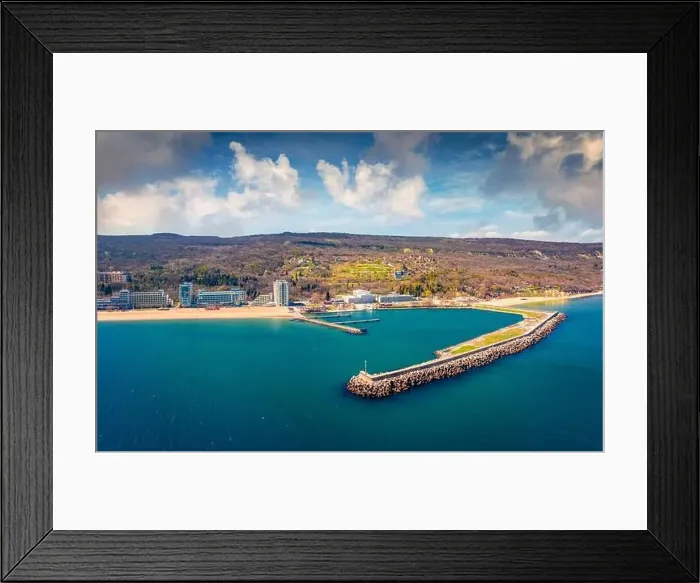 Framed Print : Adorable spring view of Golden Sands port Framed Print : Adorable spring view of Golden Sands port