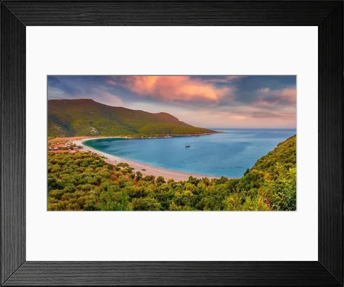 Framed Print : Aerial view from flying drone of Fokianos beach Framed Print : Aerial view from flying drone of Fokianos beach