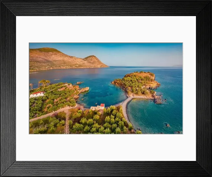 Framed Print : Picturesque view from flying drone of Purpose or Double beach