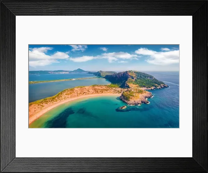 Framed Print : Majestic summer view of Voidokilia Beach Framed Print : Majestic summer view of Voidokilia Beach