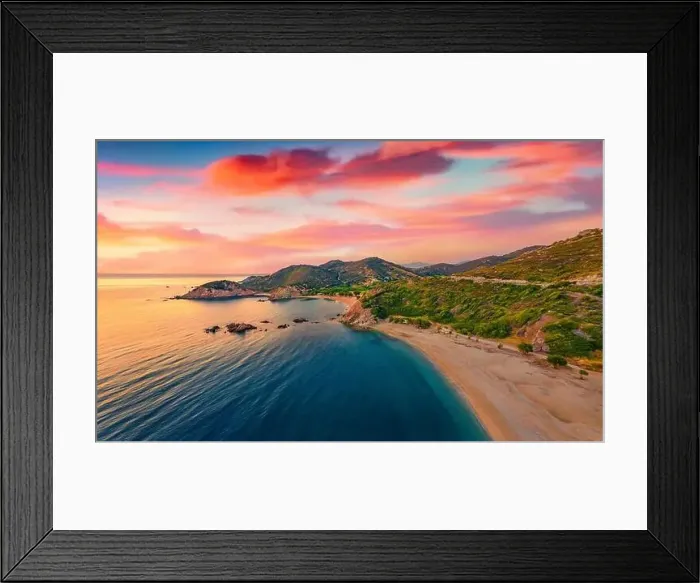 Framed Print : View from flying drone of Cheromylos beach Framed Print : View from flying drone of Cheromylos beach