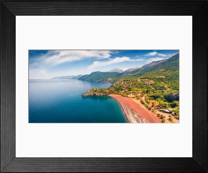 Framed Print : View from flying drone of Limnionas beach Framed Print : View from flying drone of Limnionas beach