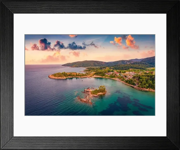 Framed Print : View from flying drone of Saint Nicholas church and Ag Framed Print : View from flying drone of Saint Nicholas church and Ag