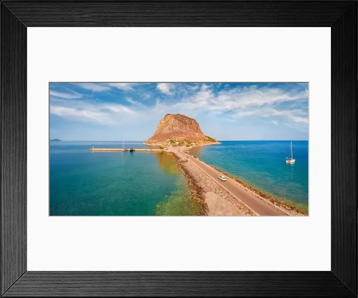 Framed Print : Amazing morning view of Monemvasia island Framed Print : Amazing morning view of Monemvasia island