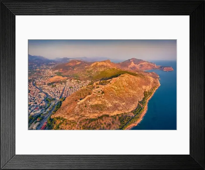 Framed Print : View from flying drone of fortress of Palamidi Framed Print : View from flying drone of fortress of Palamidi