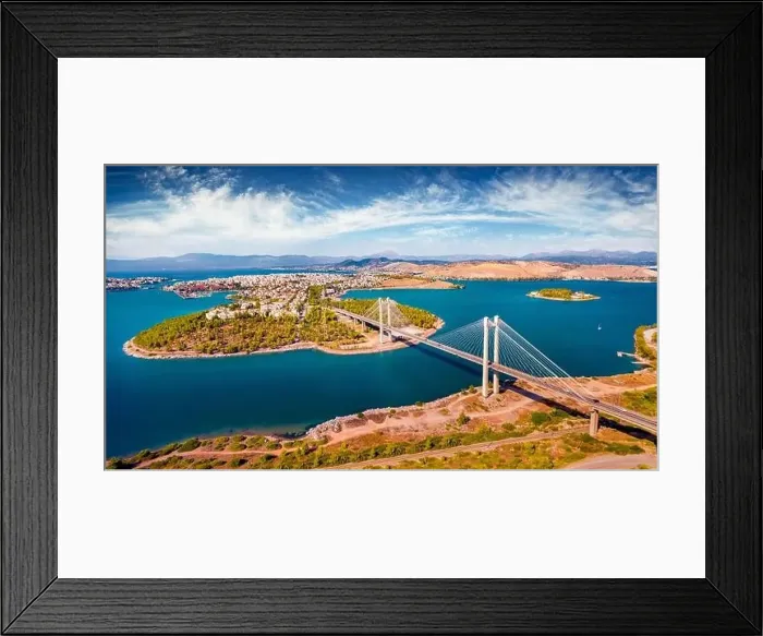 Framed Print : Panoramic summer view of High Bridge Evripos Framed Print : Panoramic summer view of High Bridge Evripos