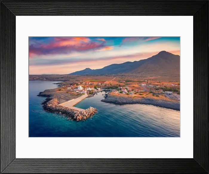 Framed Print : Fabulous sunrise in Vathi port Framed Print : Fabulous sunrise in Vathi port
