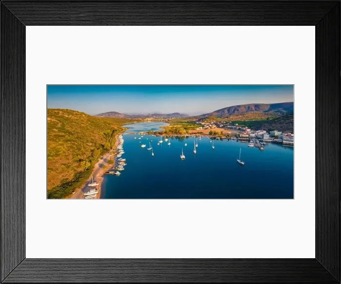 Framed Print : Panoramic summer view of Vivari port Framed Print : Panoramic summer view of Vivari port