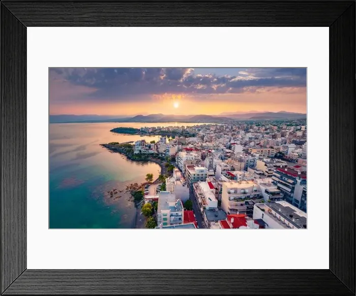 Framed Print : Spectacular sunrise in Chalcis town Framed Print : Spectacular sunrise in Chalcis town